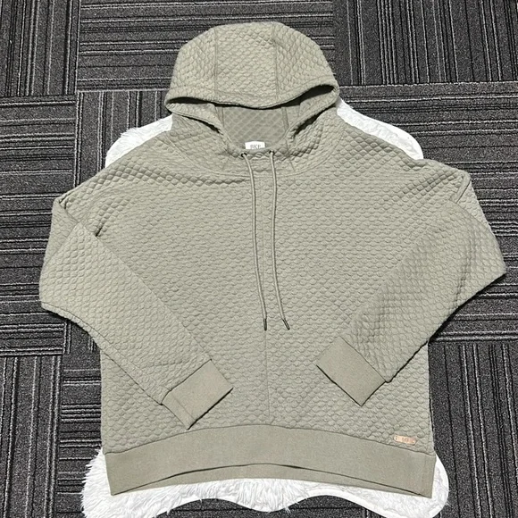 BKE Buckle Women’s Olive Green Quilted Pullover Hoodie Size Medium - Picture 4 of 16
